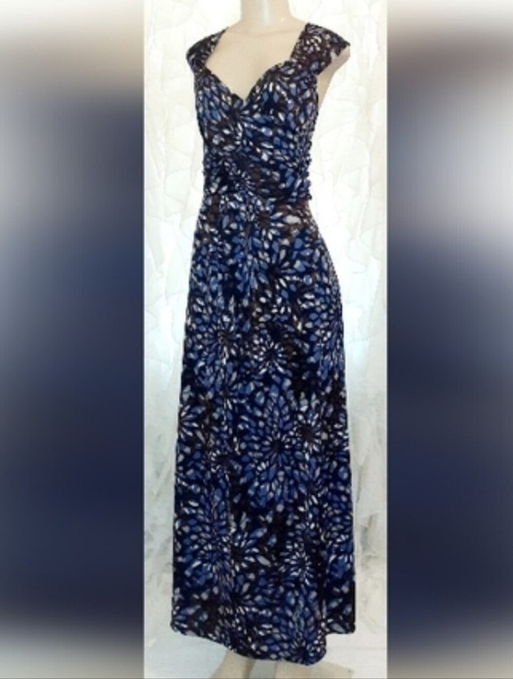 Blue Open-Back Maxi Dress